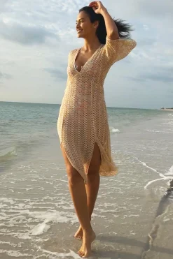 GOLDEN MESH COVER-UP