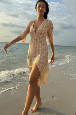 GOLDEN MESH COVER-UP